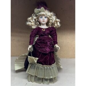Vintage DanDee Collector's Choice Limited Edition Porcelain Doll Burgundy